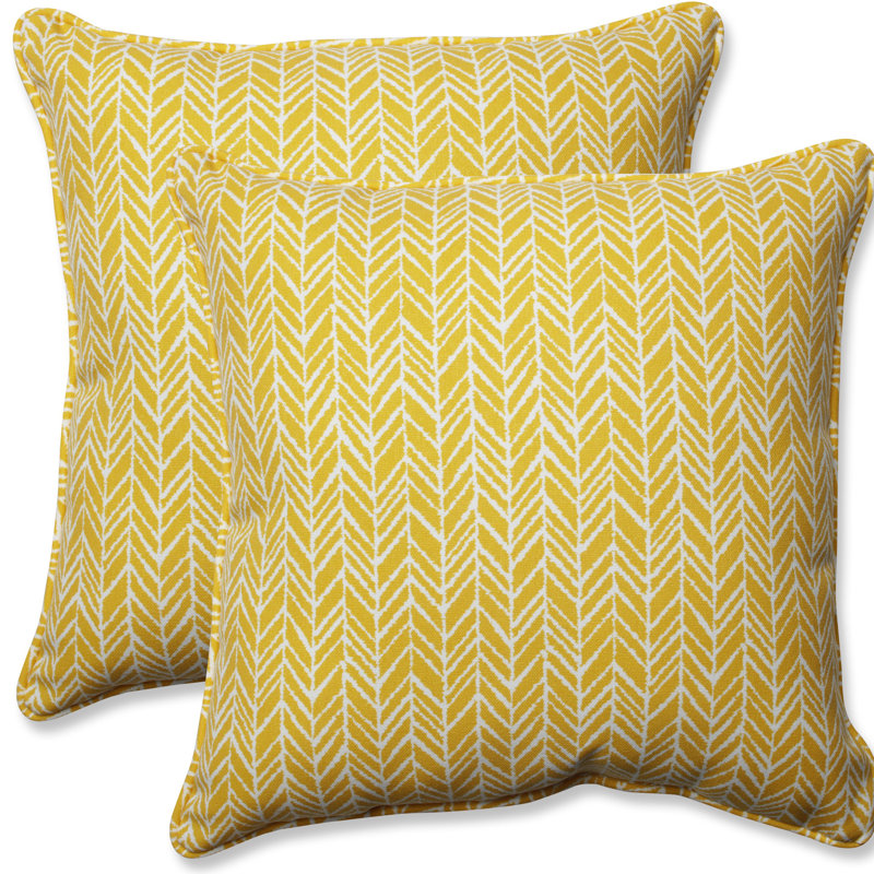 Pillow Perfect Herringbone Indoor/Outdoor Throw Pillow & Reviews Wayfair